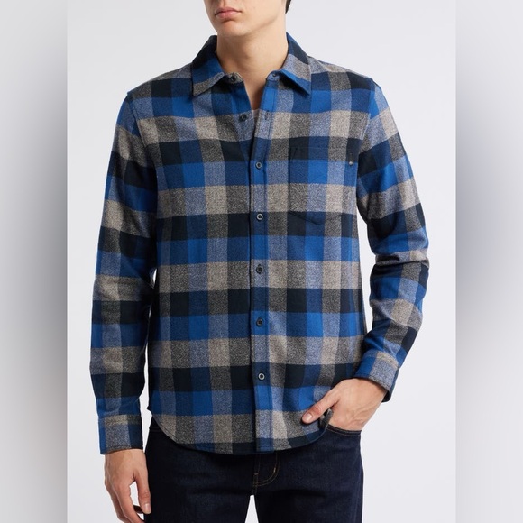 NWT AG Aiden Plaid Cotton Button-Up Shirt